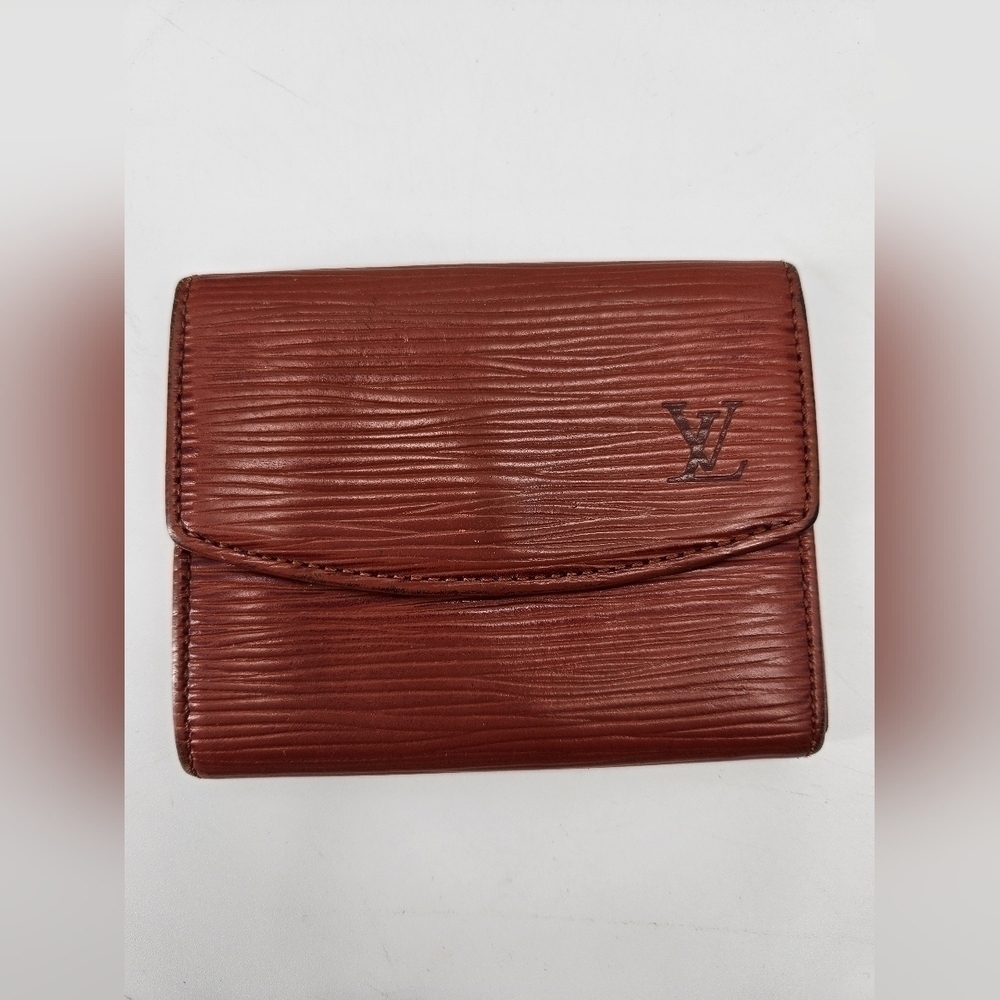 Louis Vuitton Brown Leather Epi Card Holder Wallet